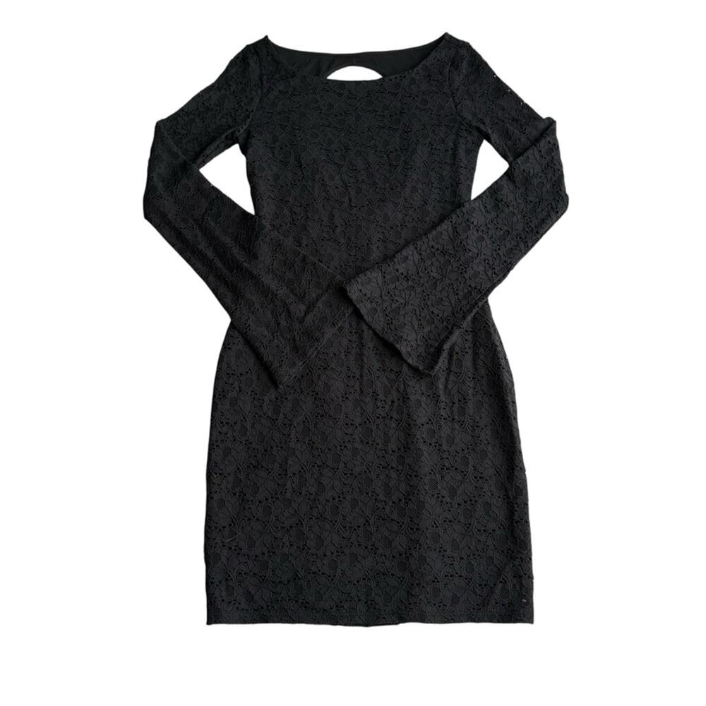Moda International Elegant Black Long Sleeve Dress